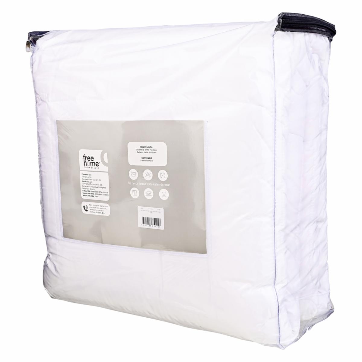 Duvet Relleno Embosado Blanco FREE HOME 2 Plazas