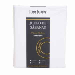 Juego De Sábanas Algodón Blanco FREE HOME