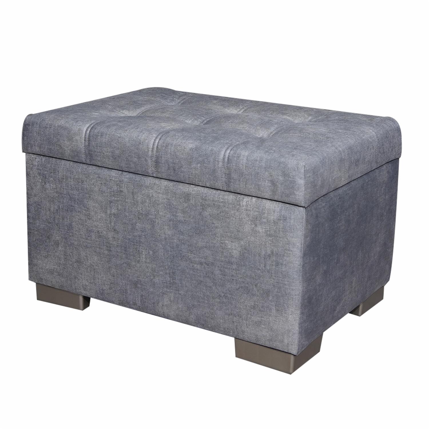 Ottoman Baúl Astra Gris CHAIDE 70 X 50 X 45 Cm - Imagen 3