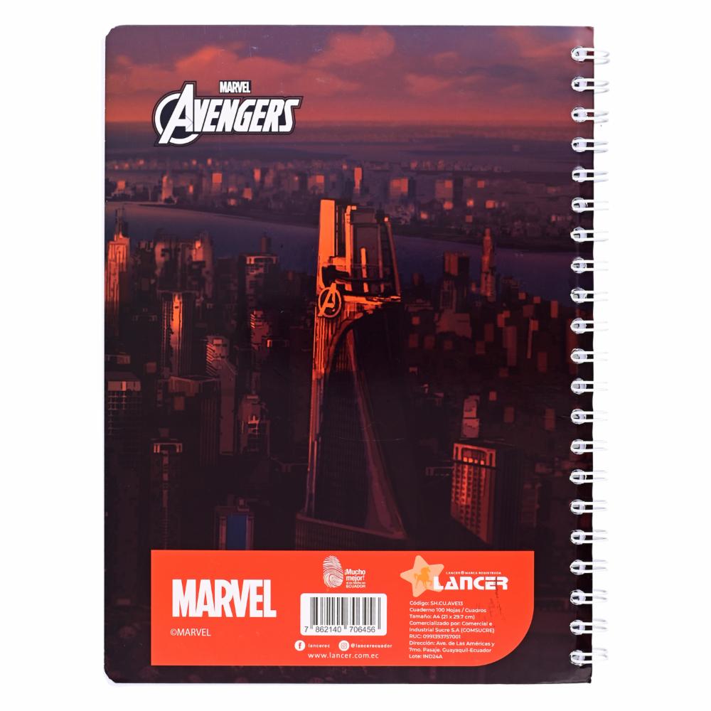 Cuaderno Universitario De Cuadros Avengers DISNEY 100 Hojas - Imagen 2