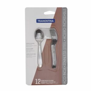 Set De Cubiertos Cucharas Línea Laguna Inoxidables 12 Puestos TRAMONTINA 12 Piezas