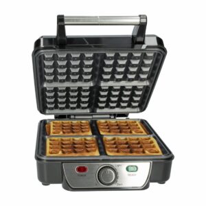 Wafflera Electrica Para Panes Belgas HH-09037020B HOLSTEIN 4 Rebanadas