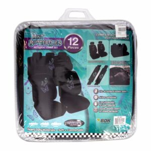 Cubre Asiento Diseño Mariposas Mint BDK 12 Piezas