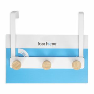 Colgador De Puerta 3 Ganchos Blanco FREE HOME Metalico
