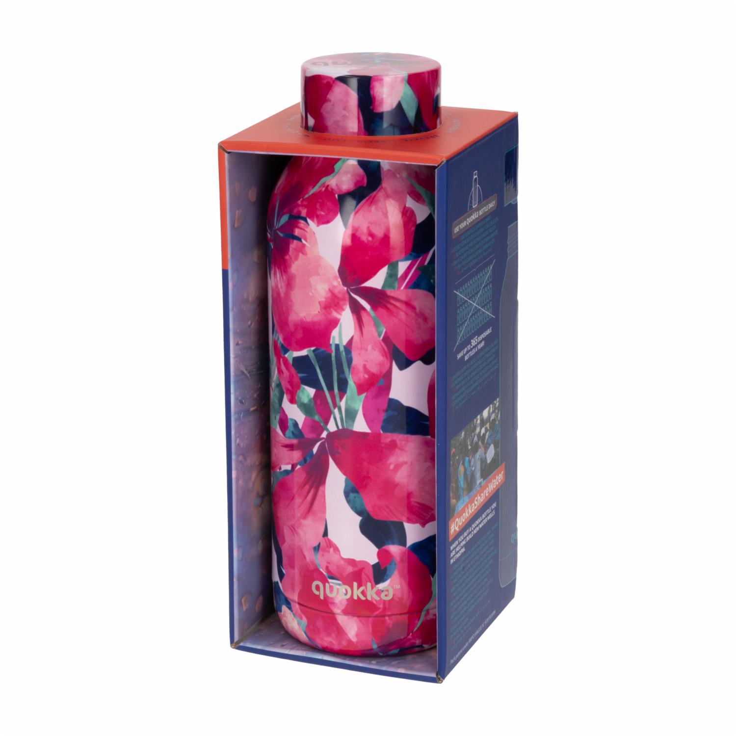 Botella Térmica Flores Rosadas QUOKKA 510 Ml - Imagen 2