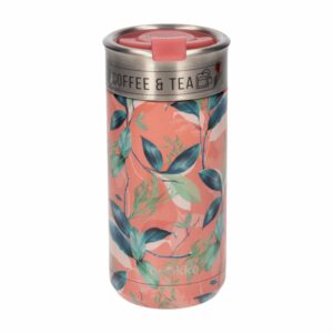 Vaso Térmico Peonias Rosado Exótico QUOKKA 400 Ml