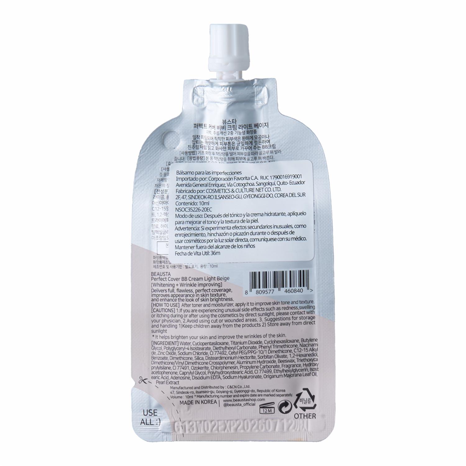 Sachet Sachet Bb Cream Light Beige BEAUSTA 10 Ml - Imagen 2