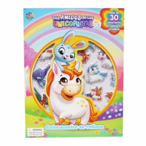 Libro Los Amigos De Los Unicornios Calcomanías En Relieve MR.BOOKS 12 Páginas