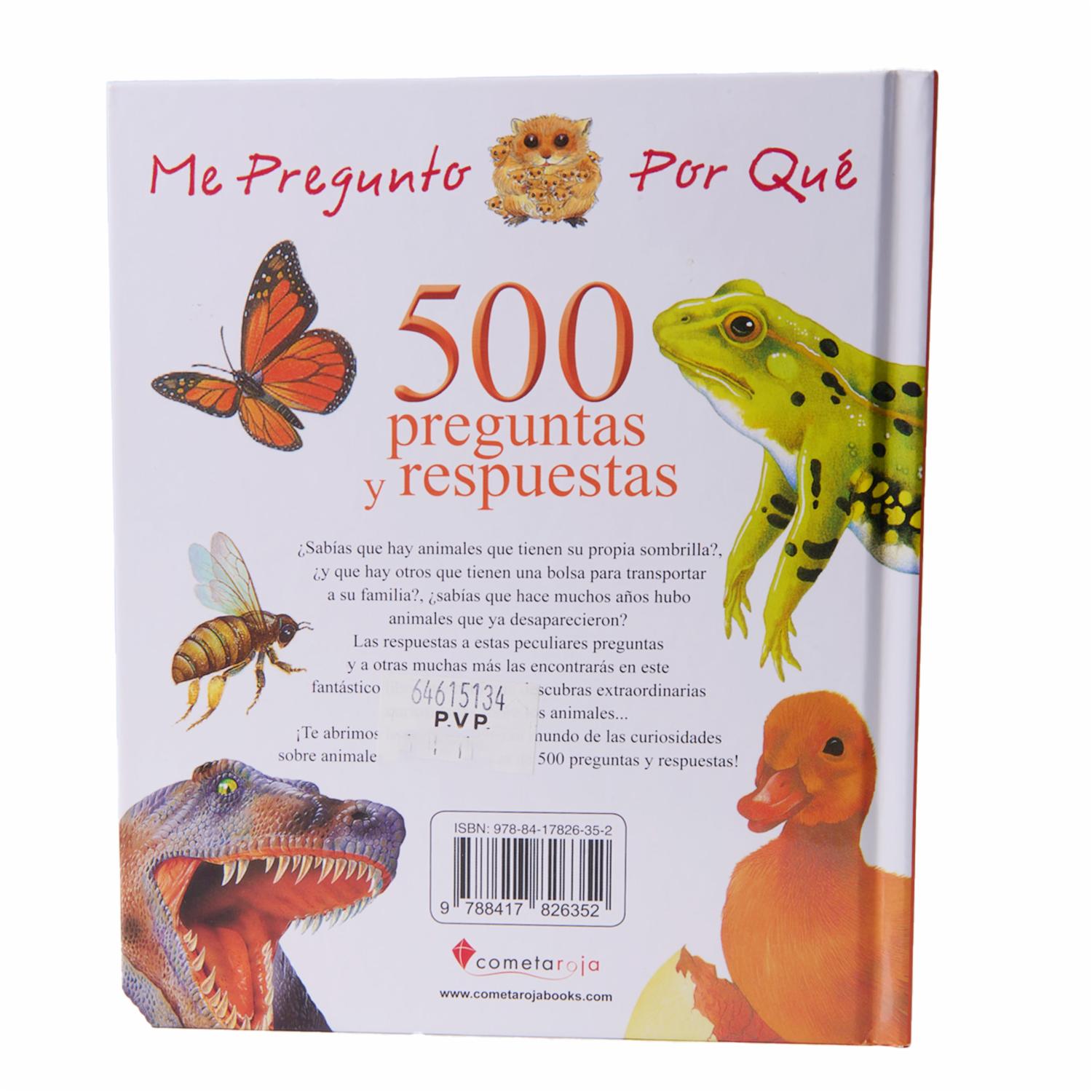 Libro 500 Preguntas Y Respuestas De Animales COMETAROJA 259 Páginas