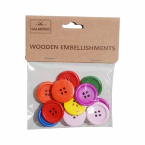 Botones Para Manualidades Colores De Madera BABY CRAFT 12 Piezas