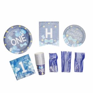 Set De Platos Servilletas Vasos Y Cubiertos Feliz Cumpleaños UNIFELICIDAD 16 Uds