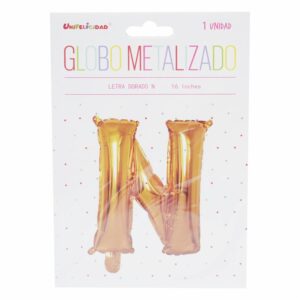 Globo Metalizado Dorado N UNIFELICIDAD 16"