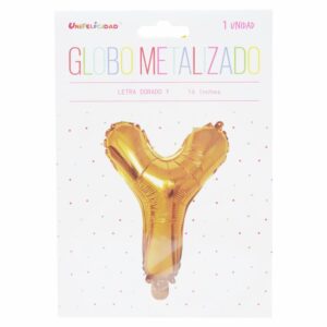 Globo Metalizado Dorado Y UNIFELICIDAD 16"
