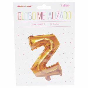 Globo Metalizado Dorado Z UNIFELICIDAD 16"