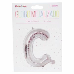 Globo Metalizado Plateado C UNIFELICIDAD 16"
