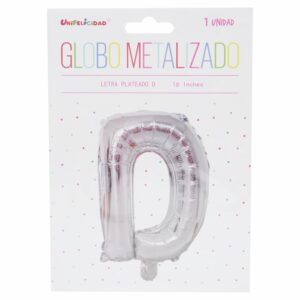 Globo Metalizado Plateado D UNIFELICIDAD 16"