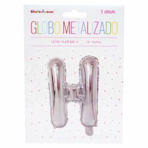 Globo Metalizado Plateado H UNIFELICIDAD 16"