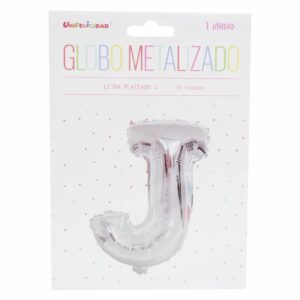 Globo Metalizado Plateado J UNIFELICIDAD 16"