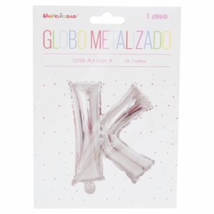Globo Metalizado Plateado K UNIFELICIDAD 16"