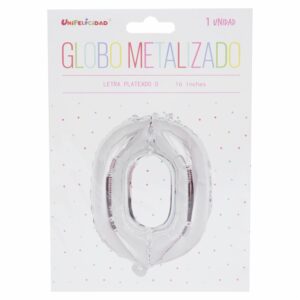 Globo Metalizado Plateado O UNIFELICIDAD 16"