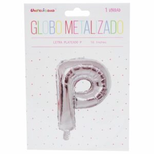 Globo Metalizado Plateado P UNIFELICIDAD 16"