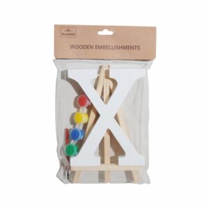 Set Letra Madera X Blanca Con Acuarelas BABY CRAFT 15X1.2CM