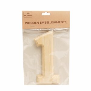 Numero 1 De Madera Para Manualidades BABY CRAFT 15Cm 6 Cm