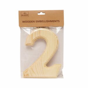 Numero 2 De Madera Para Manualidades BABY CRAFT 15Cm 6 Cm