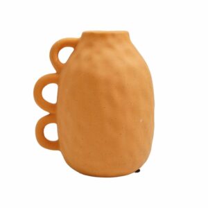 Florero Decorativo Terracota Abstracto Martillado SHUNDA 13.5X10.5X15 Cm