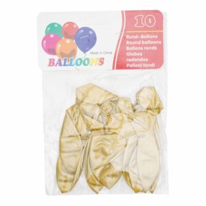 Globos Metalizados N.12 Dorado BALLOONS 10 Uds