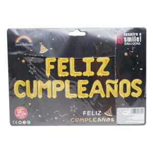 Globo Letras Feliz Cumpleaños Dorado JASON BALLOONS 15 Piezas