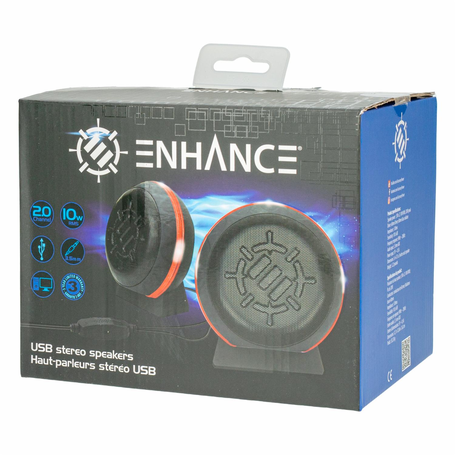 Parlante Estéreo USB X2 ENHANCE 10 W - Imagen 4
