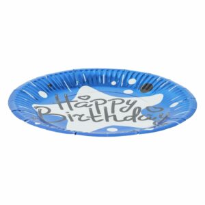 Plato 7"Azul Happy Brithday IMPORTADORA CUMPLEAÑOS X10 unidades