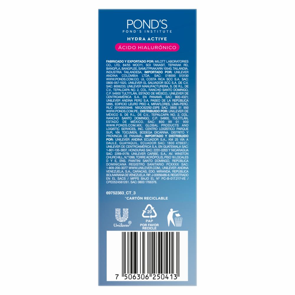 Sérum Facial Concentrado Hydra Active Con Ácido Hyalurónico + Vitaminas E Y B3 POND'S 30 G - Imagen 3