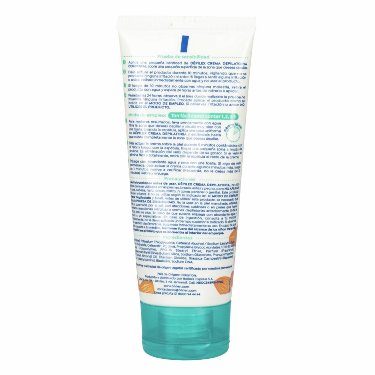 Crema Depiladora Corporal Para Vello Grueso Con Aceite De Almendras 3 En 1 DEPILEX 100 G - Imagen 2