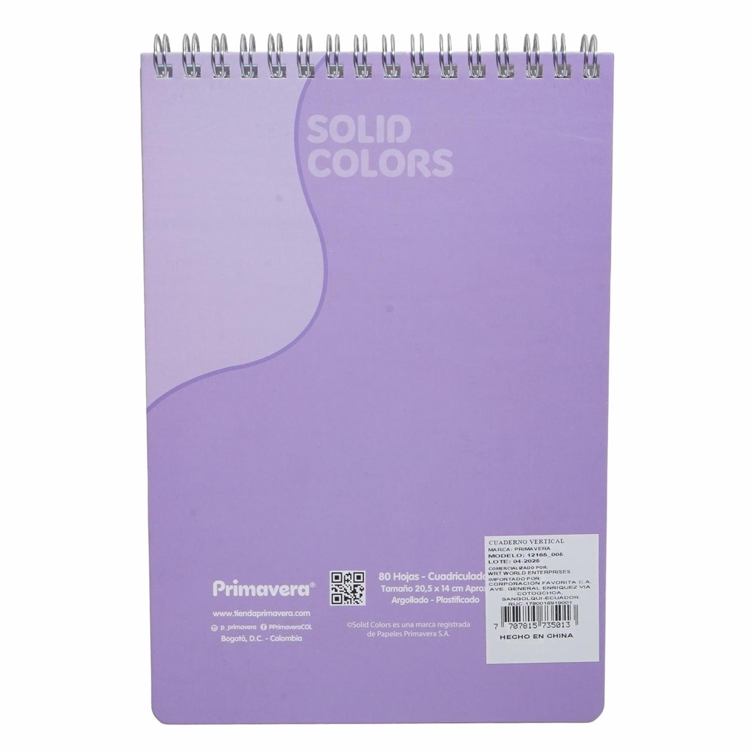 Cuaderno Vertical Diseños Surtidos PRIMAVERA 100 Hojas