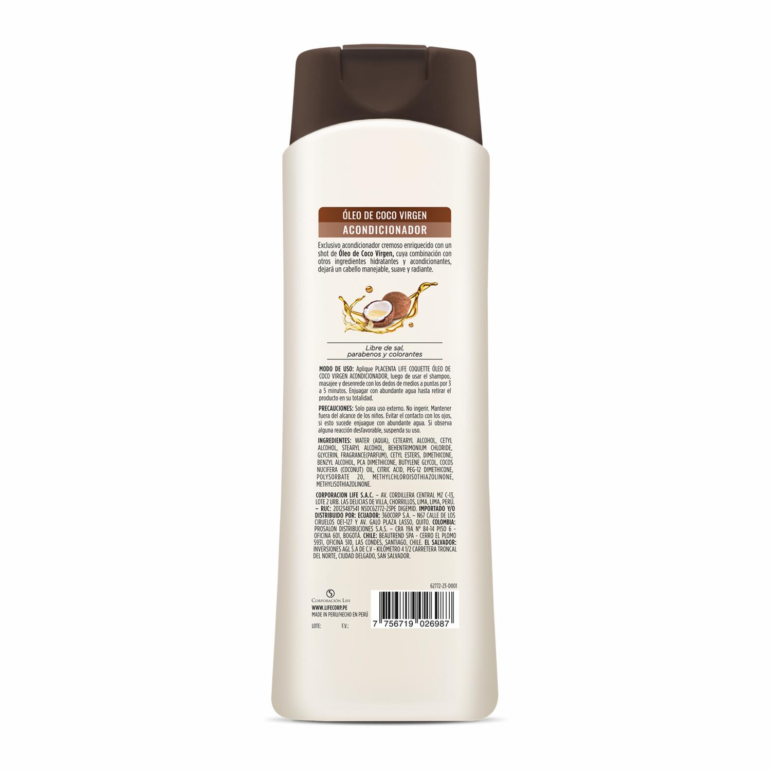 Acondicionador Óleo De Coco Virgen COQUETTE 400 Ml - Imagen 2