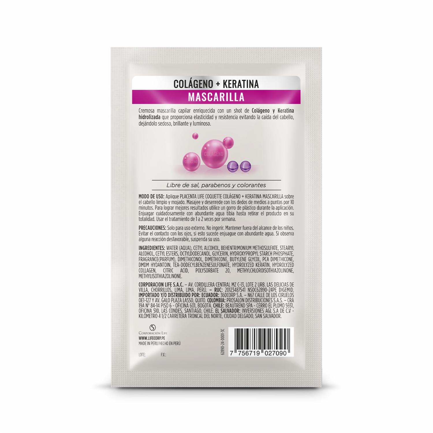 Tratamiento Capilar Colageno & Keratina COQUETTE 70 Gr - Imagen 2