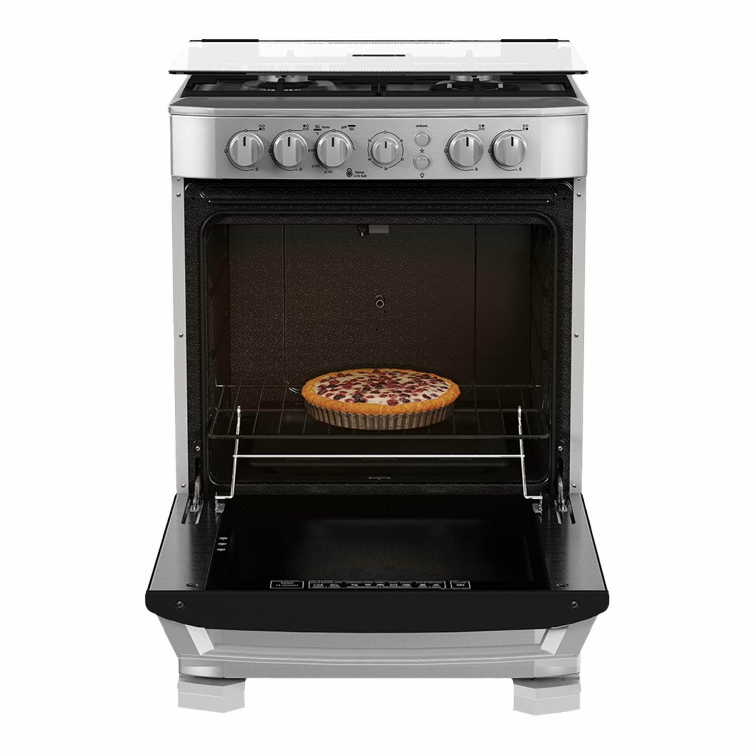 Cocina A Gas EM6095FX2 MABE 4 Quemadores