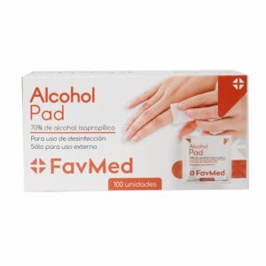 Alcohol Pad 70% De Alcohol Isopropílico FAVMED 100 unidades