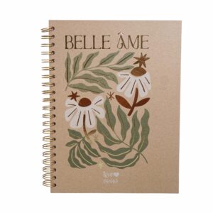 Cuaderno Universitario A Cuadros Diseño Love Boho Kraft ESTILO 100 Hojas