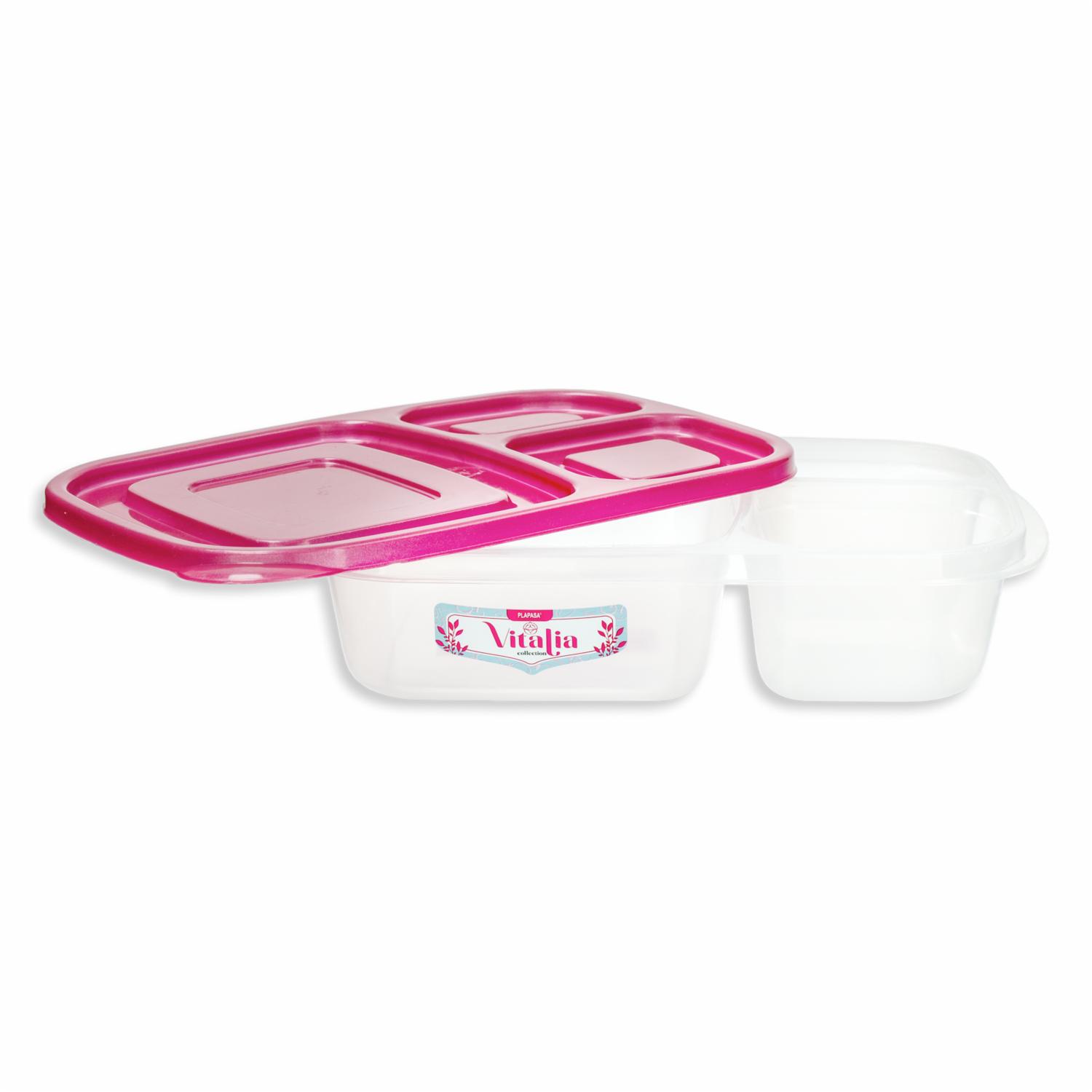 Porta lunch Con Tapa Burdeos Perlado Vitalia PLAPASA 1 Litros - Imagen 2