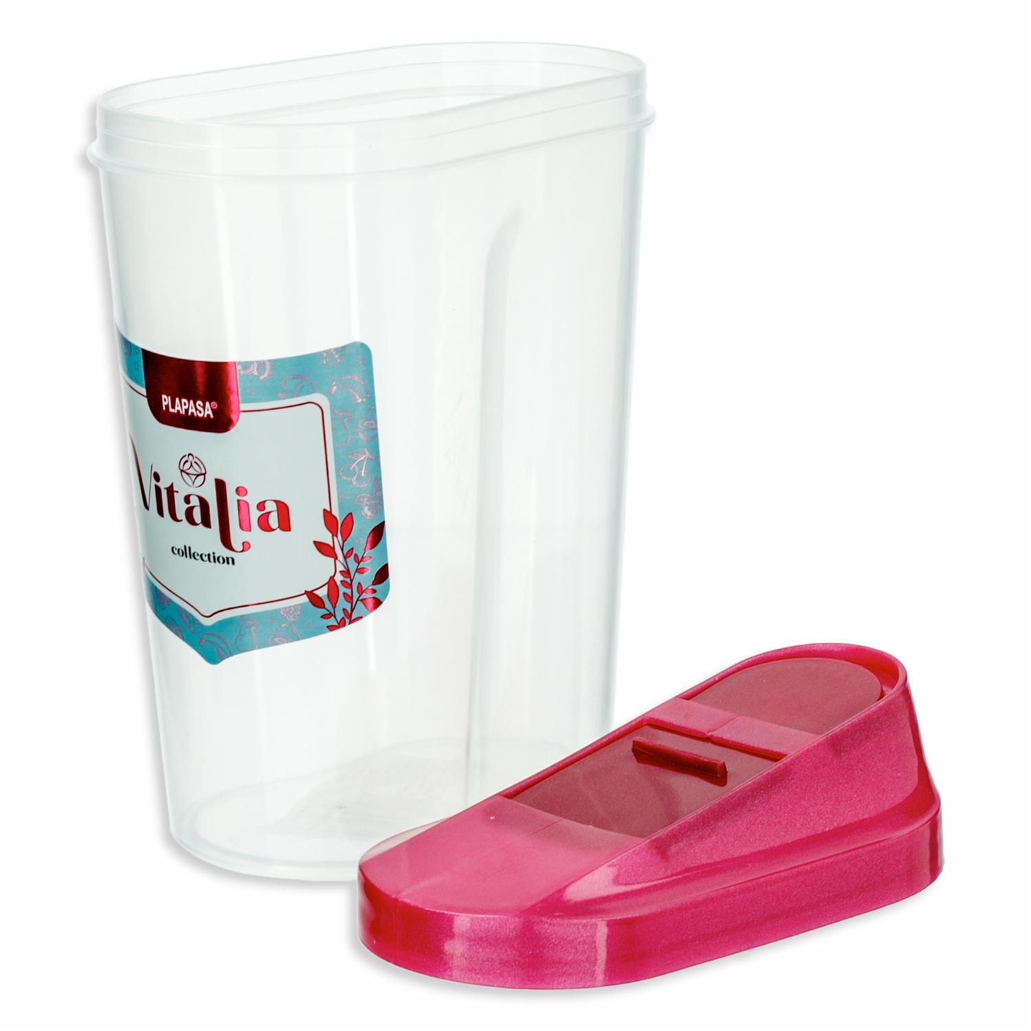 Pomo Dispensador Pequeño Con Tapa Burdeos Perlado Vitalia PLAPASA 0.75 Litros