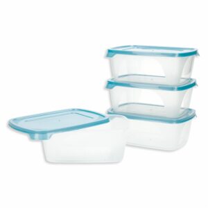 Set Reposteros Foodkeeper Rectangular N1 Con Tapa Capri Perlado Vitalia PLAPASA 4X0.6 Litros