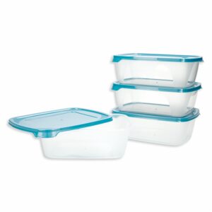 Set Reposteros Foodkeeper Rectangular N2 Con Tapa Capri Perlado Vitalia PLAPASA 4X1.2 Litros