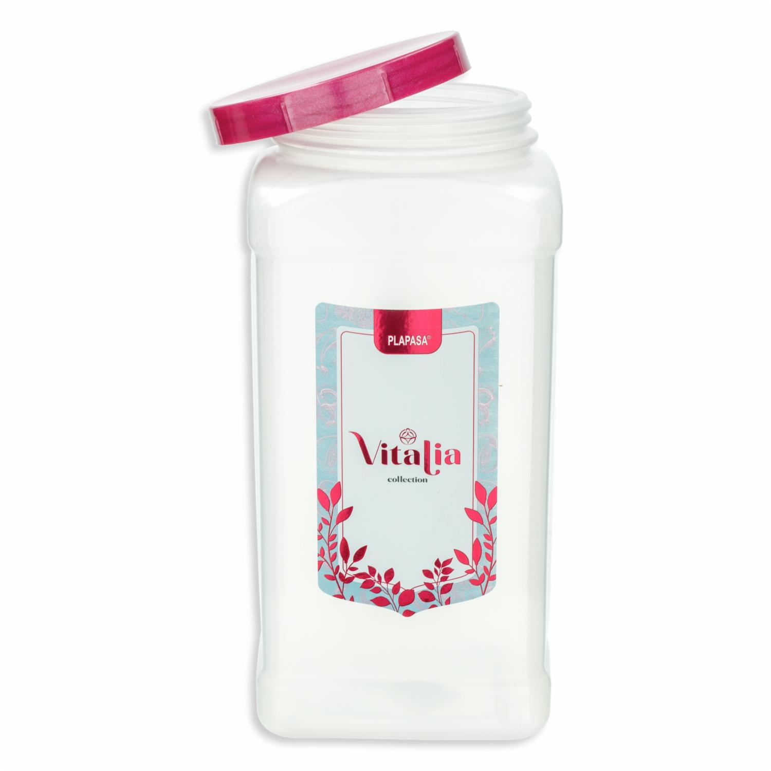 Pomo Dispensador Cuadrado N3 Con Tapa Burdeos Perlado Vitalia PLAPASA 2.5 Litros