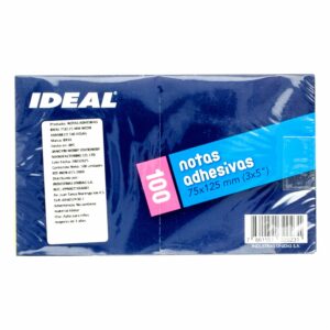 Notas Adhesivas Neón Amarilla 75x125 MM IDEAL 100 Hojas