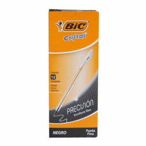Bolígrafo Fino Negro BIC 12 Piezas
