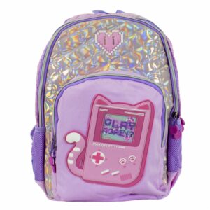 Mochila Escolar Rosado Gamer Girl MOZIONI 44x34,5x18,5 Cm
