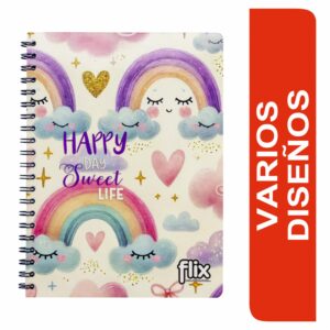 Cuaderno Universitario Argollado 4 Líneas FLIX 100 Hojas